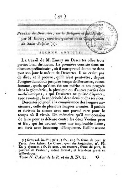 L'ami de la religion et du roi journal ecclesiastique, politique et litteraire