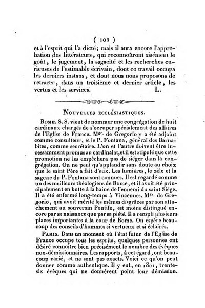 L'ami de la religion et du roi journal ecclesiastique, politique et litteraire