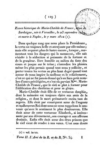 L'ami de la religion et du roi journal ecclesiastique, politique et litteraire