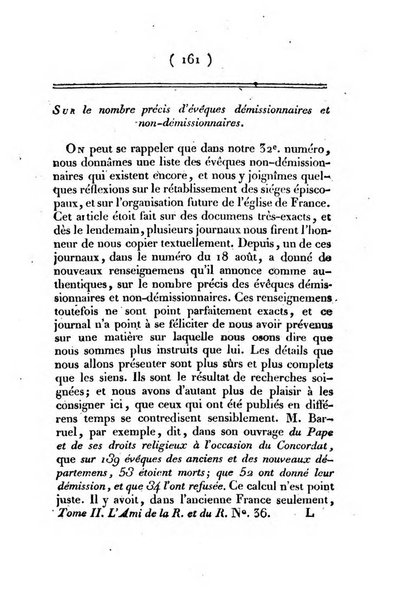 L'ami de la religion et du roi journal ecclesiastique, politique et litteraire