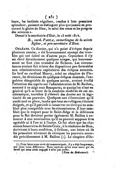 L'ami de la religion et du roi journal ecclesiastique, politique et litteraire