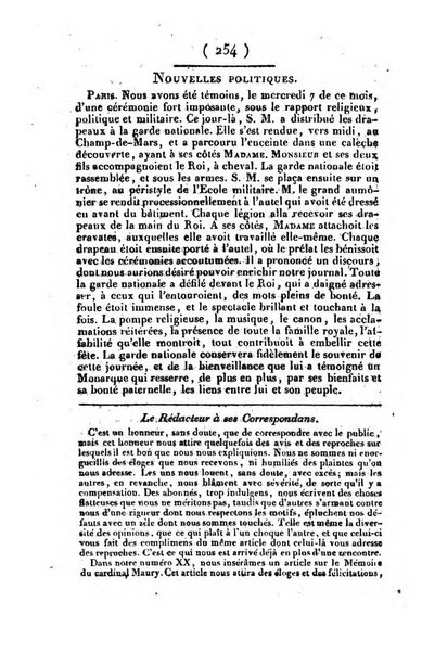 L'ami de la religion et du roi journal ecclesiastique, politique et litteraire