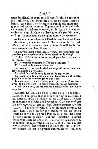 L'ami de la religion et du roi journal ecclesiastique, politique et litteraire