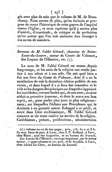 L'ami de la religion et du roi journal ecclesiastique, politique et litteraire