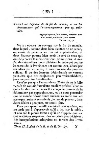 L'ami de la religion et du roi journal ecclesiastique, politique et litteraire