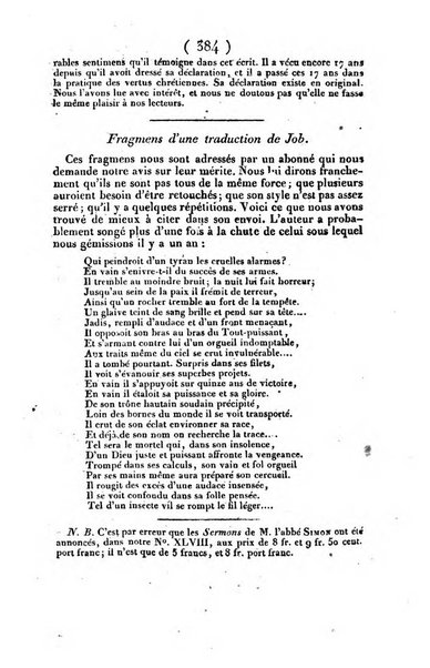 L'ami de la religion et du roi journal ecclesiastique, politique et litteraire