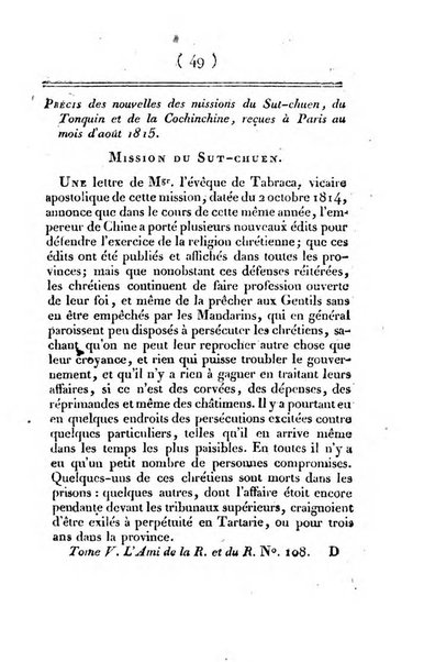 L'ami de la religion et du roi journal ecclesiastique, politique et litteraire