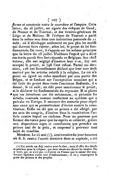 L'ami de la religion et du roi journal ecclesiastique, politique et litteraire