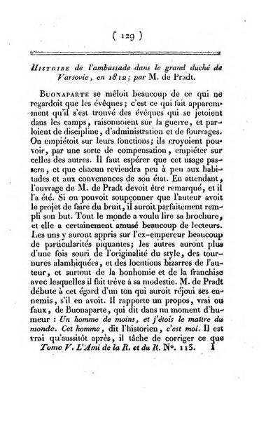 L'ami de la religion et du roi journal ecclesiastique, politique et litteraire