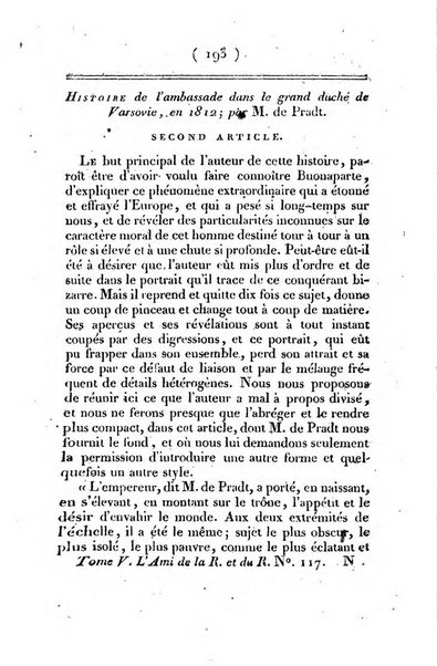 L'ami de la religion et du roi journal ecclesiastique, politique et litteraire