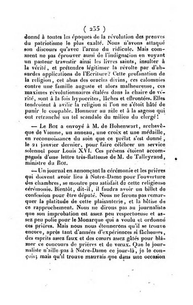 L'ami de la religion et du roi journal ecclesiastique, politique et litteraire