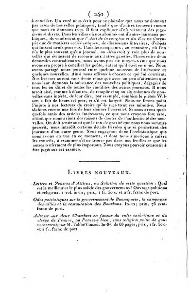 L'ami de la religion et du roi journal ecclesiastique, politique et litteraire