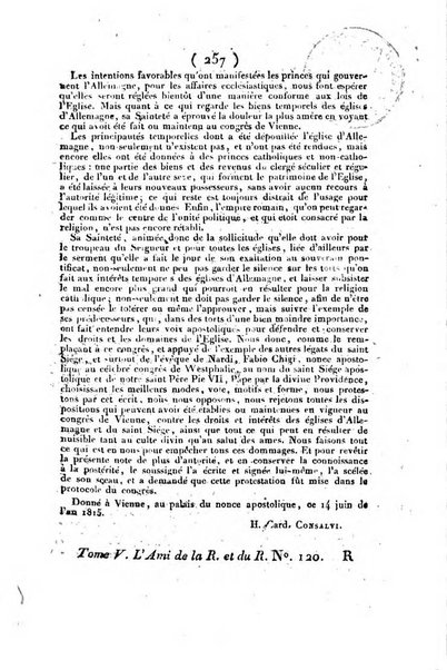 L'ami de la religion et du roi journal ecclesiastique, politique et litteraire