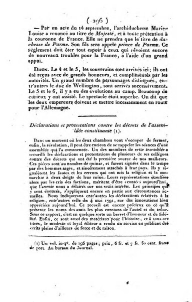 L'ami de la religion et du roi journal ecclesiastique, politique et litteraire