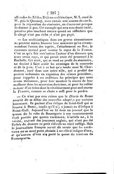 L'ami de la religion et du roi journal ecclesiastique, politique et litteraire