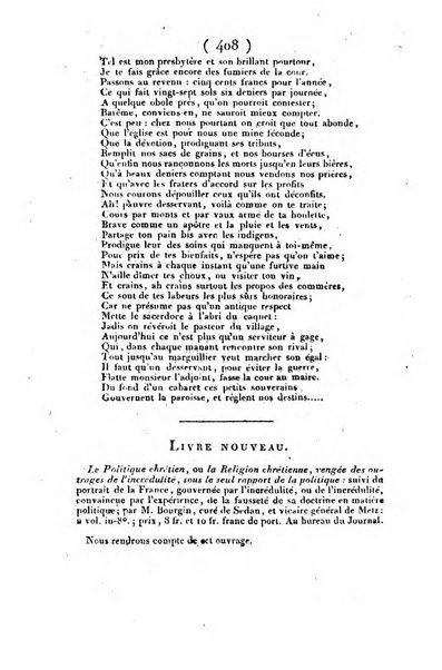 L'ami de la religion et du roi journal ecclesiastique, politique et litteraire