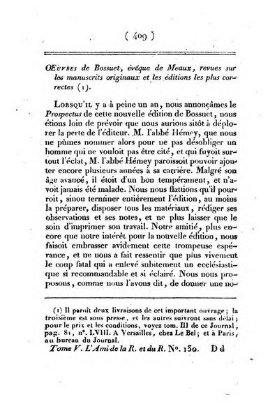 L'ami de la religion et du roi journal ecclesiastique, politique et litteraire