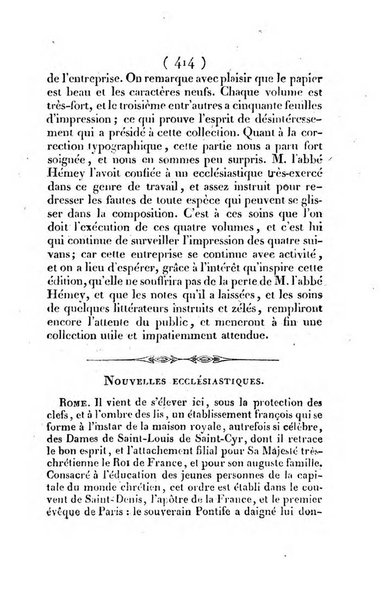 L'ami de la religion et du roi journal ecclesiastique, politique et litteraire