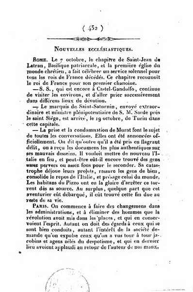 L'ami de la religion et du roi journal ecclesiastique, politique et litteraire