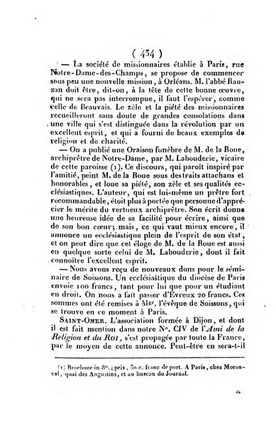 L'ami de la religion et du roi journal ecclesiastique, politique et litteraire