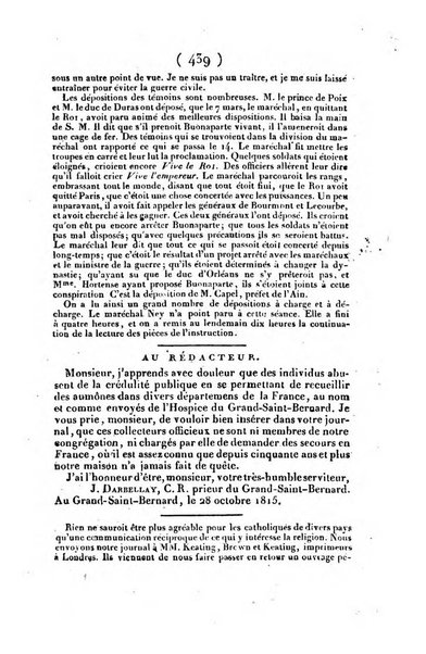 L'ami de la religion et du roi journal ecclesiastique, politique et litteraire