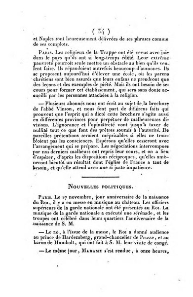 L'ami de la religion et du roi journal ecclesiastique, politique et litteraire