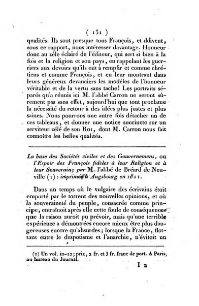 L'ami de la religion et du roi journal ecclesiastique, politique et litteraire