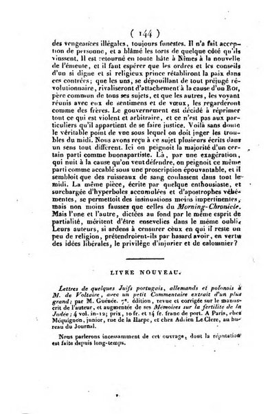 L'ami de la religion et du roi journal ecclesiastique, politique et litteraire