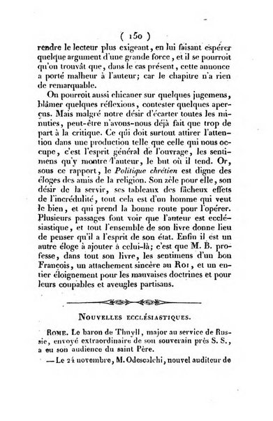 L'ami de la religion et du roi journal ecclesiastique, politique et litteraire