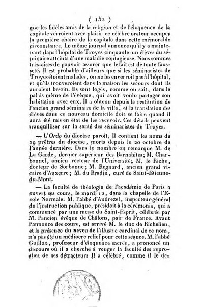 L'ami de la religion et du roi journal ecclesiastique, politique et litteraire