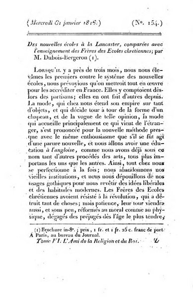 L'ami de la religion et du roi journal ecclesiastique, politique et litteraire