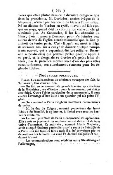 L'ami de la religion et du roi journal ecclesiastique, politique et litteraire