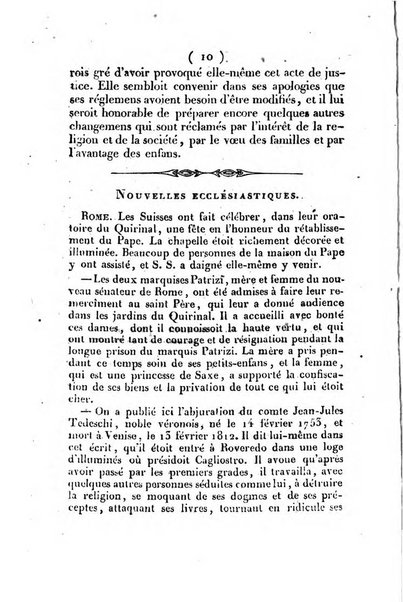 L'ami de la religion et du roi journal ecclesiastique, politique et litteraire