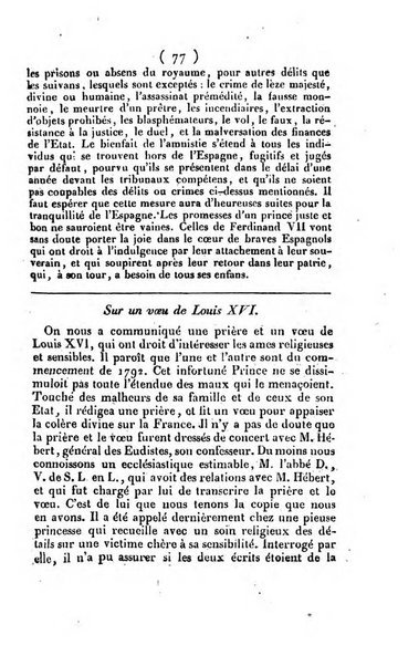 L'ami de la religion et du roi journal ecclesiastique, politique et litteraire