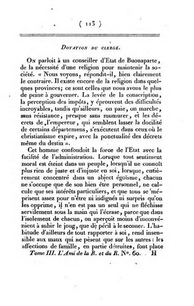 L'ami de la religion et du roi journal ecclesiastique, politique et litteraire