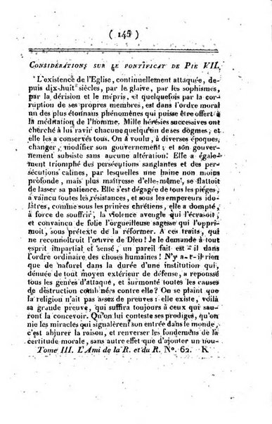 L'ami de la religion et du roi journal ecclesiastique, politique et litteraire