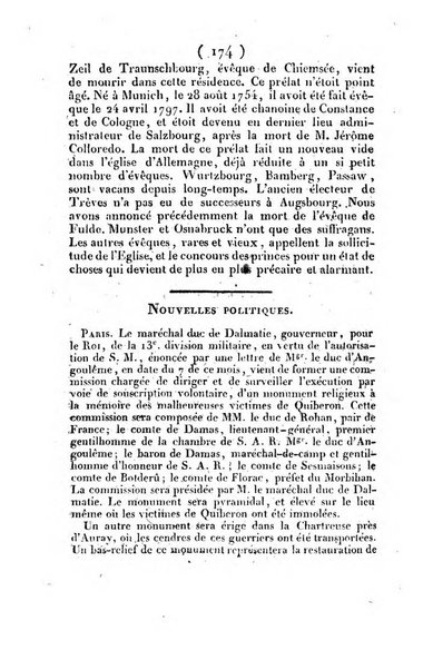 L'ami de la religion et du roi journal ecclesiastique, politique et litteraire