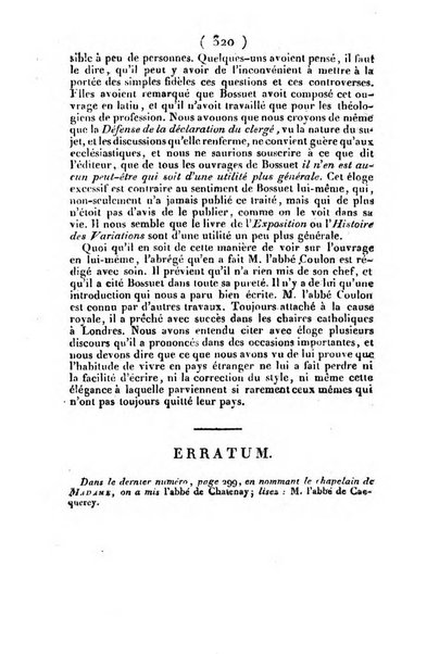 L'ami de la religion et du roi journal ecclesiastique, politique et litteraire