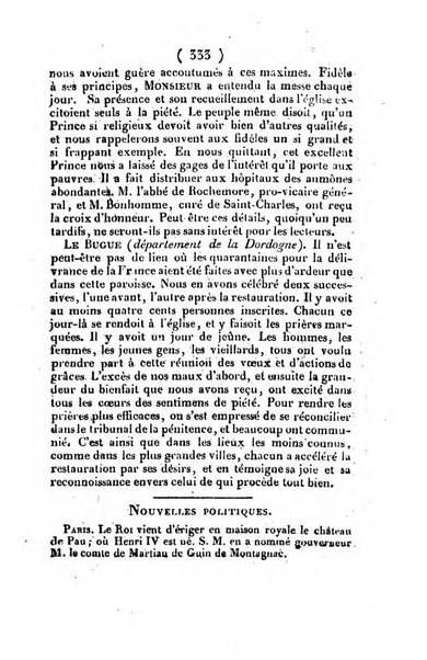 L'ami de la religion et du roi journal ecclesiastique, politique et litteraire