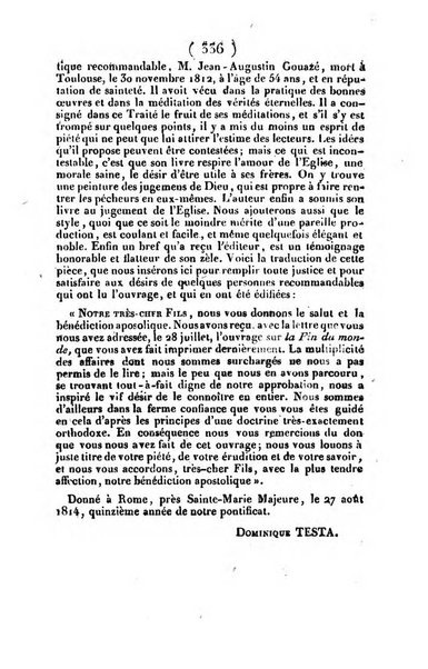 L'ami de la religion et du roi journal ecclesiastique, politique et litteraire