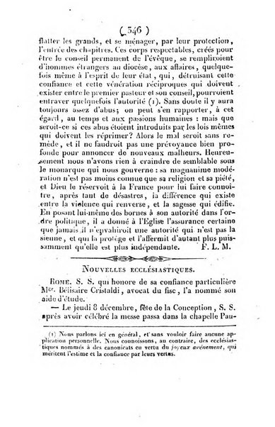 L'ami de la religion et du roi journal ecclesiastique, politique et litteraire