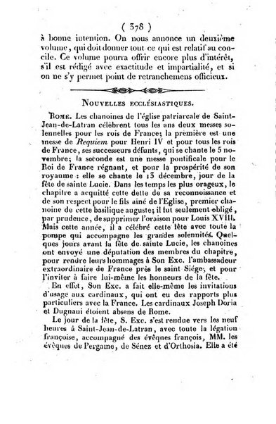 L'ami de la religion et du roi journal ecclesiastique, politique et litteraire