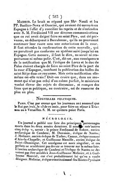 L'ami de la religion et du roi journal ecclesiastique, politique et litteraire