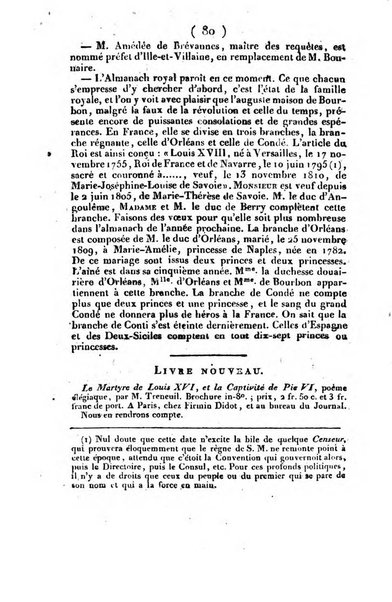 L'ami de la religion et du roi journal ecclesiastique, politique et litteraire