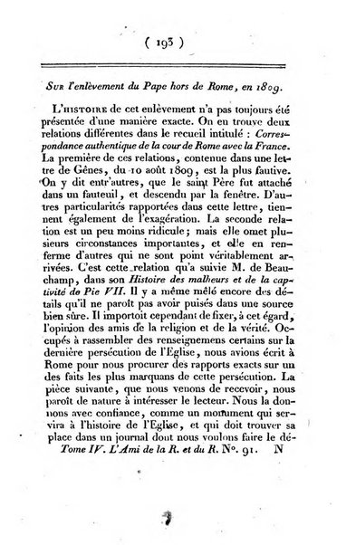 L'ami de la religion et du roi journal ecclesiastique, politique et litteraire