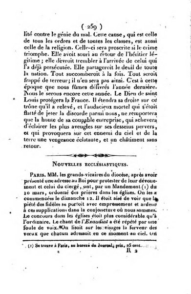 L'ami de la religion et du roi journal ecclesiastique, politique et litteraire