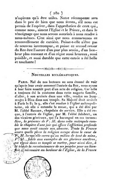 L'ami de la religion et du roi journal ecclesiastique, politique et litteraire