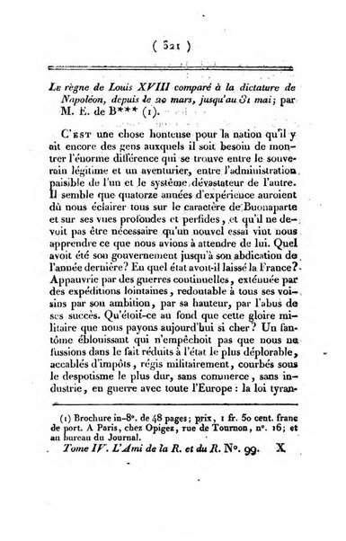 L'ami de la religion et du roi journal ecclesiastique, politique et litteraire