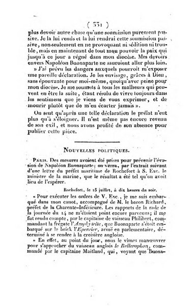 L'ami de la religion et du roi journal ecclesiastique, politique et litteraire