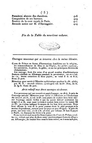 L'ami de la religion et du roi journal ecclesiastique, politique et litteraire